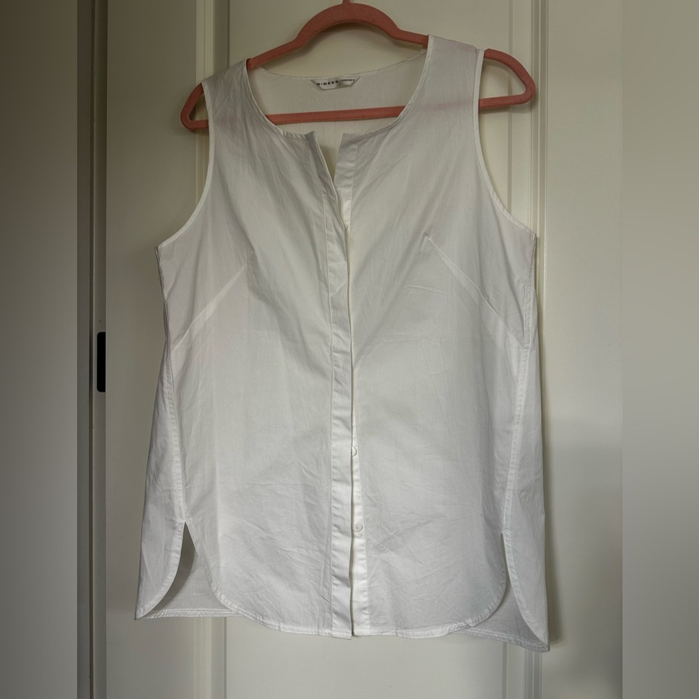 White Sleeveless Tunic Top
